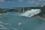 O ponte internacional em Niagara Falls, que liga o Canadá aos Estados Unidos